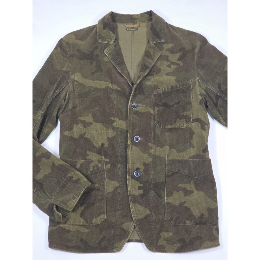 Kapital Jacket Military Work Coat Camouflage Med Green Cotton Japan Medium